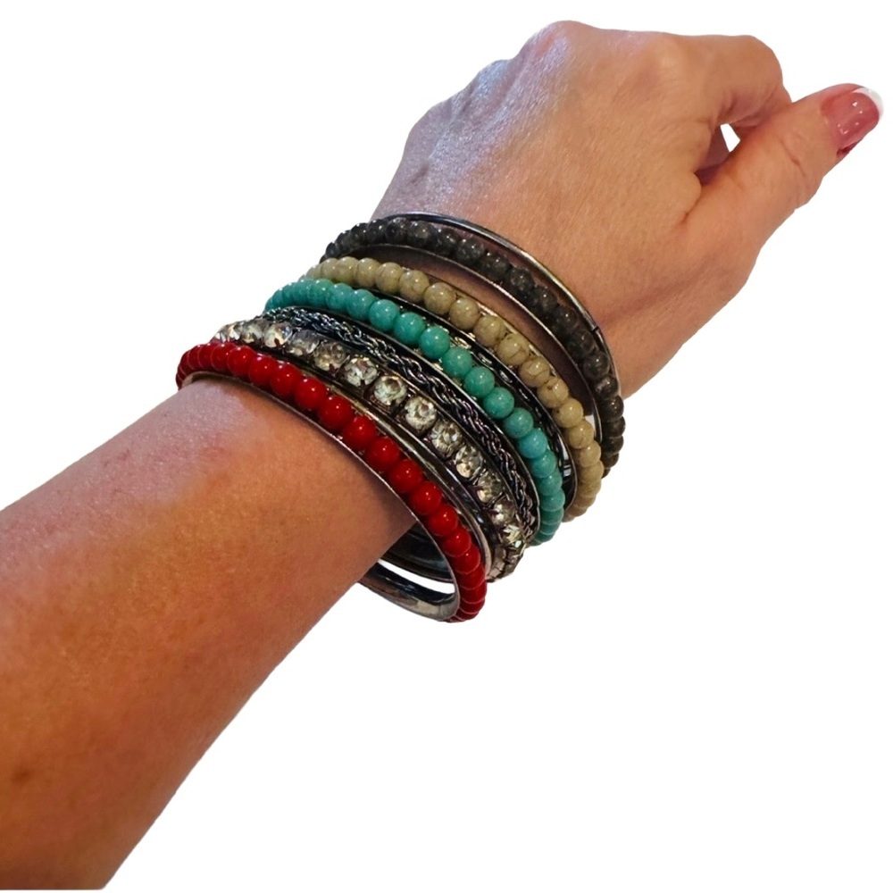 Multicolor Bangle Bracelet Set – Vibrant Stackable Jewelry